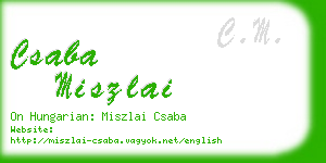 csaba miszlai business card